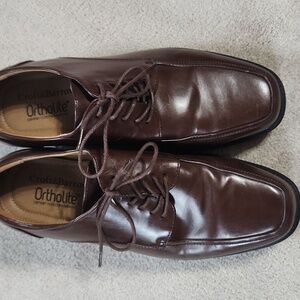 Men's Croft and Barrow Ortholite Brown Dress Tie Shoes - 10 Wide